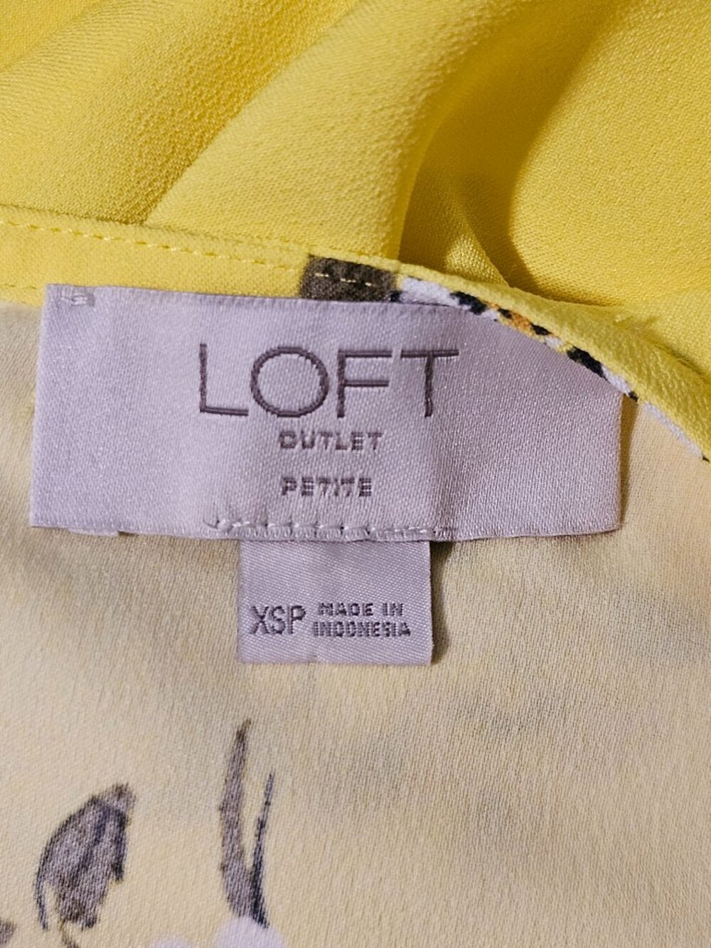 LOFT Petite Dress Womens XSP Yellow Floral Mini Ruffle Sleeve Summer Dress - Picture 2 of 13